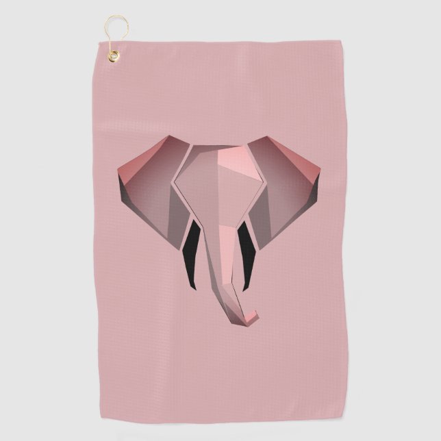 Geometrics Elephant Head  Golf Towel (Front)