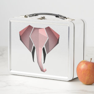 Geometrics Elephant Head  Metal Lunch Box
