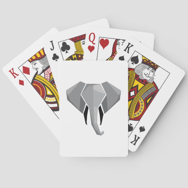 Geometrics Elephant Head  Playing Cards (Back)
