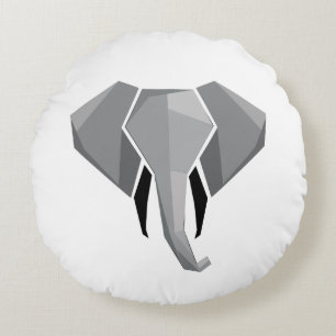 Geometrics Elephant Head Round Cushion