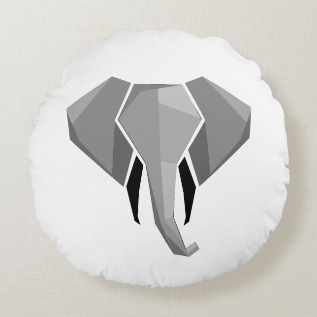 Geometrics Elephant Head  Round Cushion (Front)