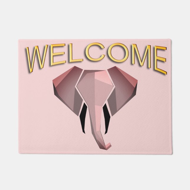  Geometrics Elephant Head Welcome Doormat (Front)