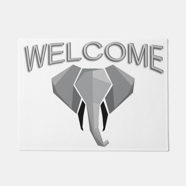  Geometrics Elephant Head Welcome Doormat (Front)