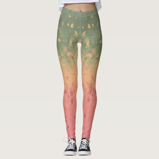 Geometrics - watermelon leggings (Front)