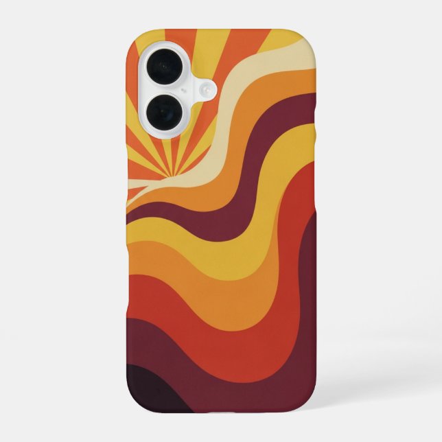 Géométrie Rétro Vague de Soleil iPhone 16 Case (Back)