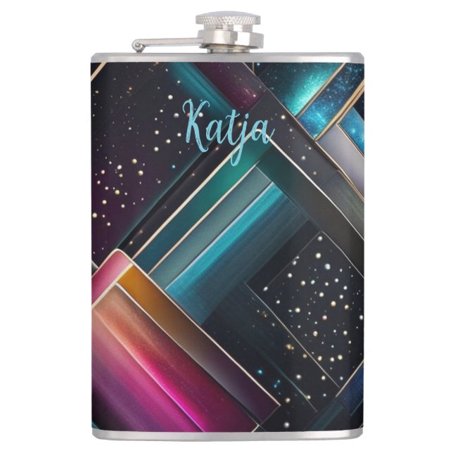 Geometrisches  Muster Galaxy Hip Flask (Front)