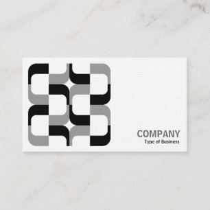 Geometropolis - 020614 - Black and Grey (Linen) Business Card