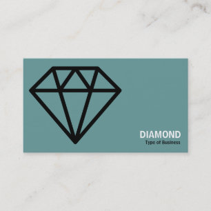 Geometropolis - Diamond - Black on Ocean Green Business Card