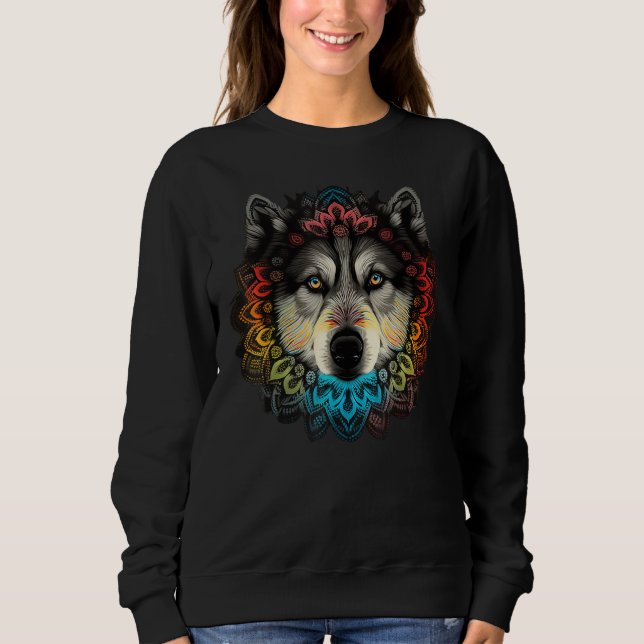 Geometry Alaskan Malamute Mandala 1 Sweatshirt (Front)