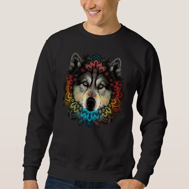Geometry Alaskan Malamute Mandala 1 Sweatshirt (Front)