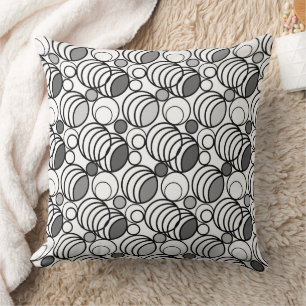 Geometry circles and rings decor retro sixties cushion
