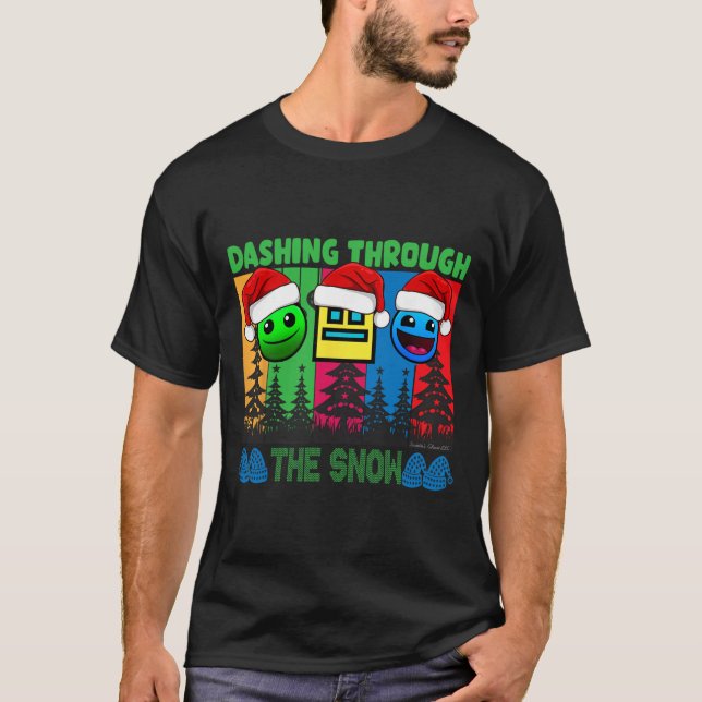Geometry Dashing Through The Snow Sleep Dash Game  T-Shirt (Front)