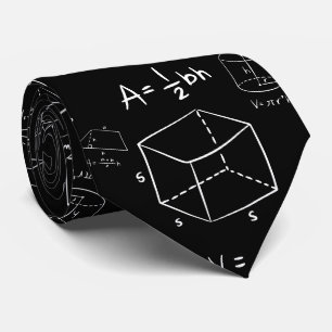 Geometry Geek & Black and white Neck Tie