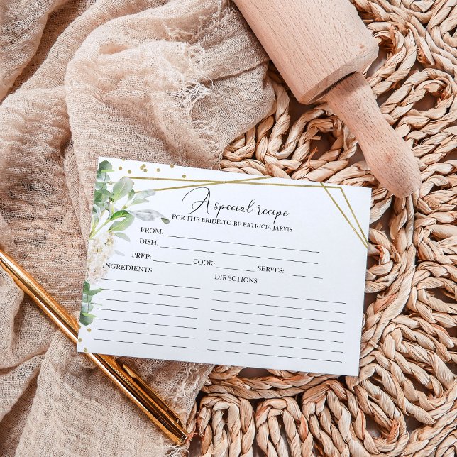 Geometry Gold Foil Greenery Eucalyptus Recipe Card (Creator Uploaded)