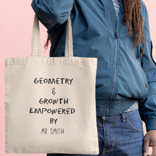 Geometry & Growth Personalized Math Teacher Tote Bag