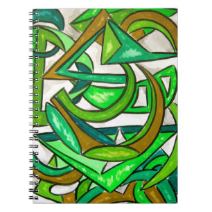 Geometry Homework-Abstract Art Hand Painted Spiral Notebook