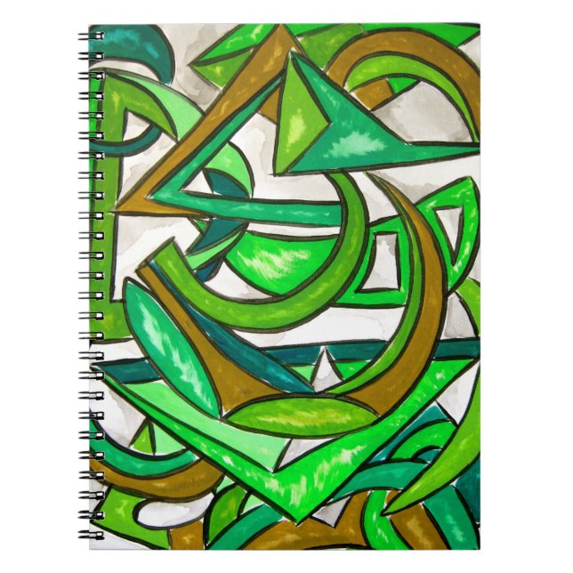 Geometry Homework-Abstract Art Hand Painted Spiral Notebook (Front)