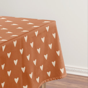 Geometry in Love - cream on red ochre - pattern.   Tablecloth