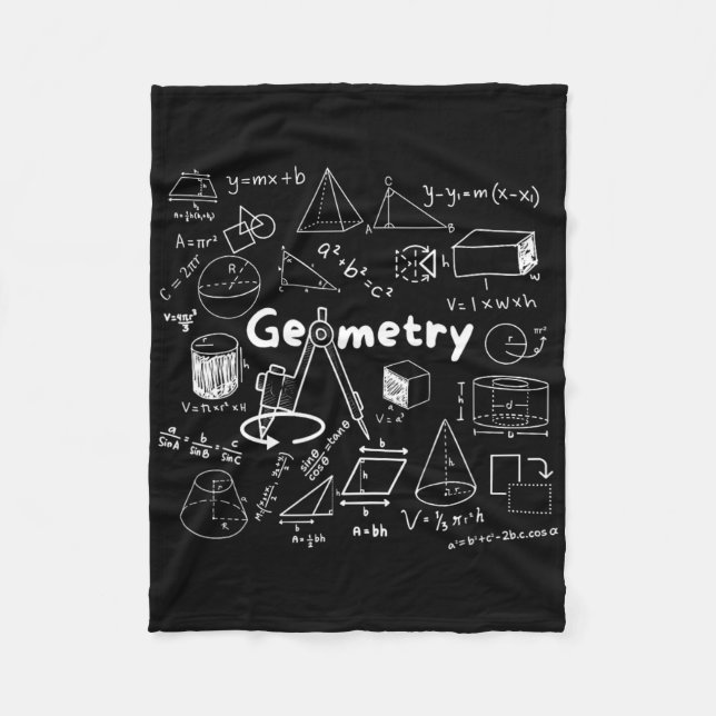 Geometry Lover's Shapes Equations And Formulas Coo Fleece Blanket (Front)