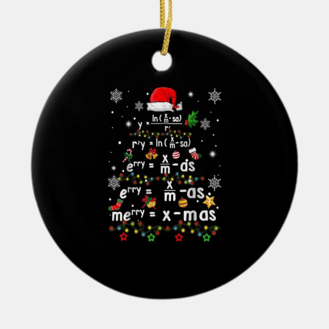 Geometry Math Science Teacher Christmas Ceramic Tree Decoration (Front)