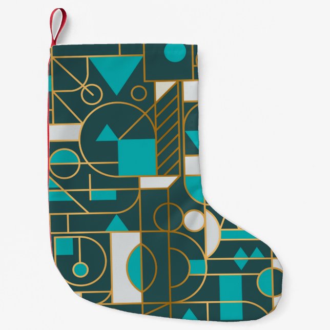 Geometry minimalistic artwork retro poster with si small christmas stocking (Front)