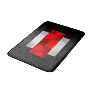 Geometry Modern Red Grey Silver Black Oriental VIP Bath Mat
