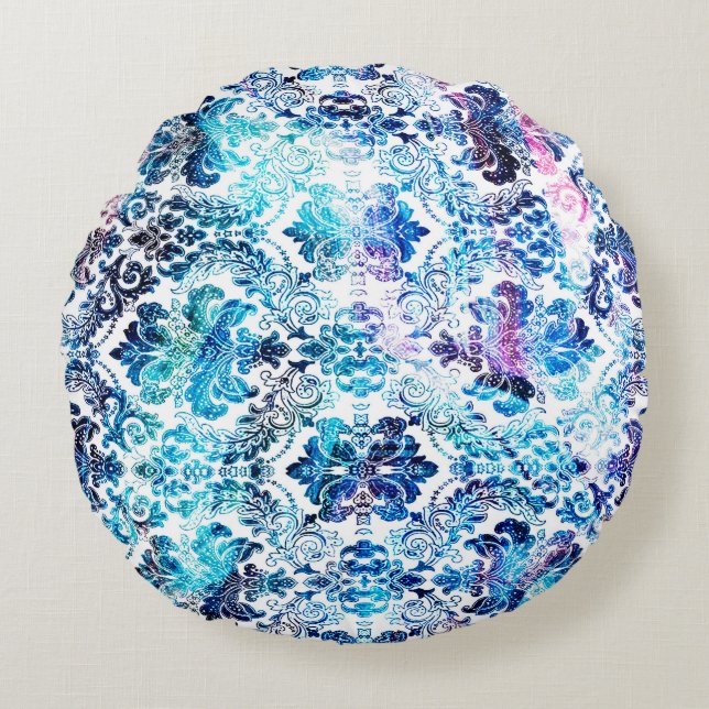 Geometry repeat pattern with texture backgroundabs round cushion (Front)