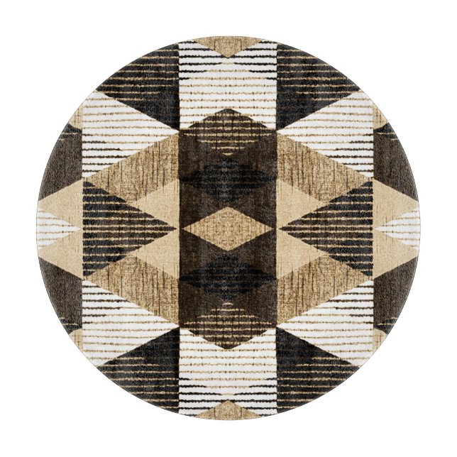 Geometry Repeat: Textured Background Design Cutting Board (Front)