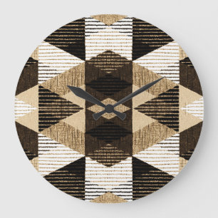 Geometry Repeat: Textured Background Design Large Clock