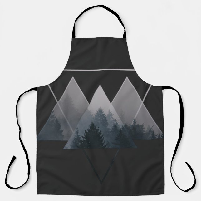 Geometry Triangles Misty Fores Apron (Front)
