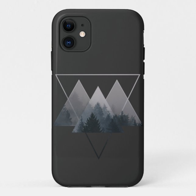 Geometry Triangles Misty Fores Case-Mate iPhone Case (Back)