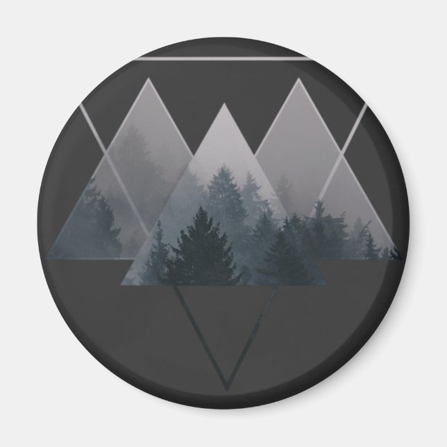 Geometry Triangles Misty Fores Magnet (Front)