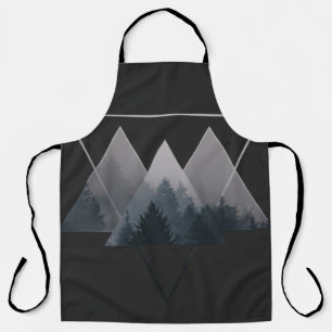 Geometry Triangles Misty Forest Apron
