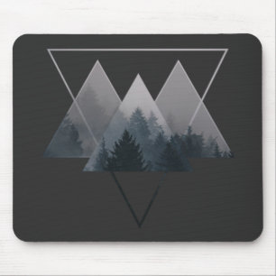 Geometry Triangles Misty Forest Mouse Pad