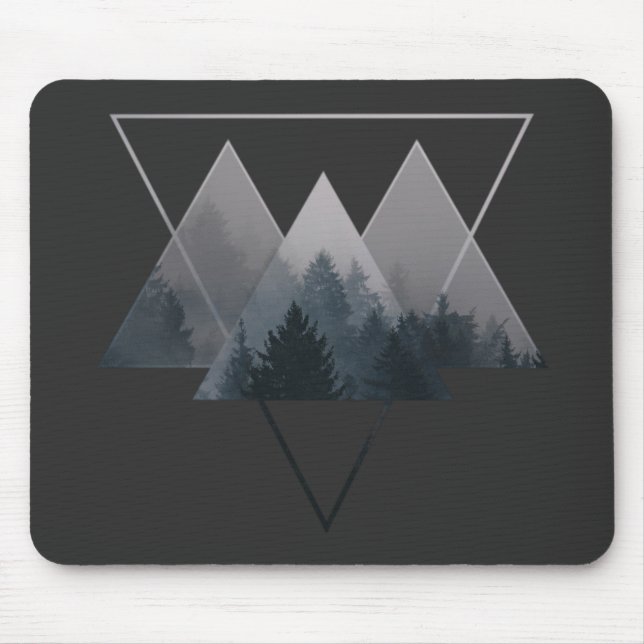 Geometry Triangles Misty Forest Mouse Pad (Front)