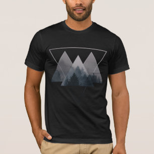 Geometry Triangles Misty Forest T-Shirt
