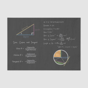 Geometry & Trigonometry Equations Chalkboard Math Tissue Paper