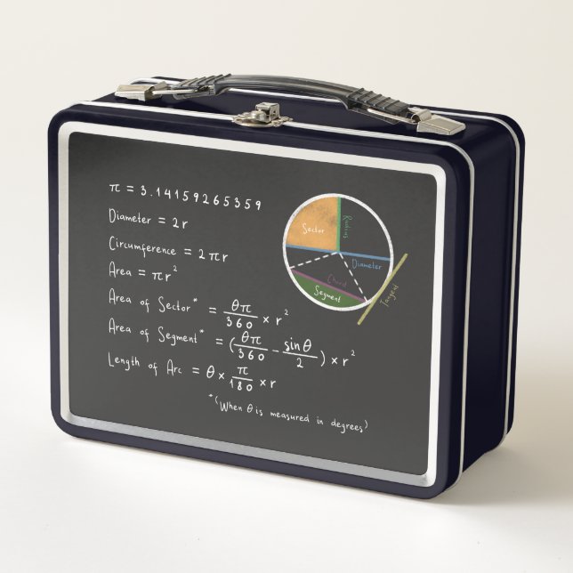 Geometry & Trigonometry Equations Math Chalkboard  Metal Lunch Box (Front)