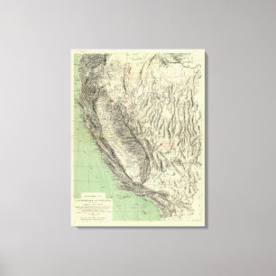 Geomorphic map, California, Nevada Canvas Print