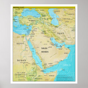 Geopolitical Regional Map of the Middle East Poster