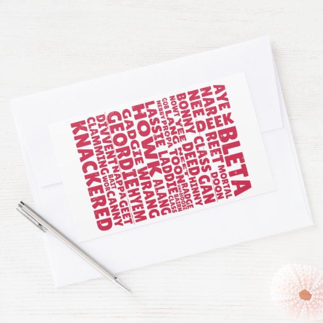 Geordie slang Northern English language Rectangular Sticker (Envelope)