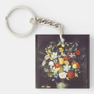 Georg Flegel Big piece of flowers (in niche) Key Ring