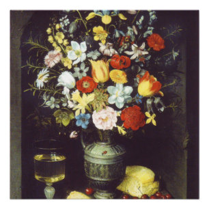 Georg Flegel Big piece of flowers (in niche) Post Poster