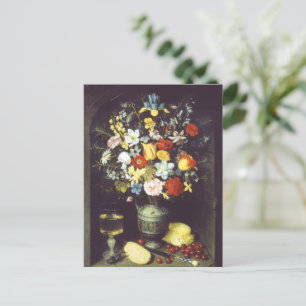 Georg Flegel Big piece of flowers (in niche) Postcard