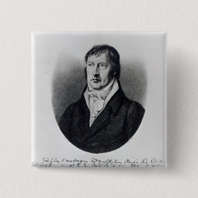Georg Wilhelm Friedrich Hegel 15 Cm Square Badge (Front)