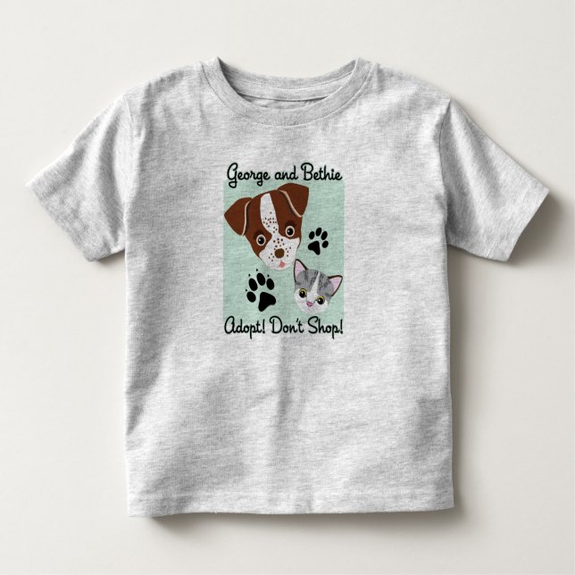 George and Bethie: Adopt! Don't Shop! Toddler T-Shirt (Front)