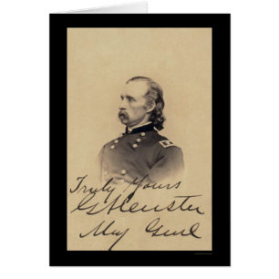 George Armstrong Custer Signed Card 1866
