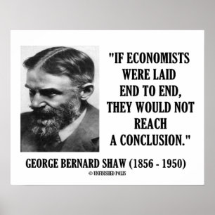 George B. Shaw If Economists Laid Not Conclusion Poster