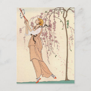 George Barbier Afternoon Play Dress Postcard
