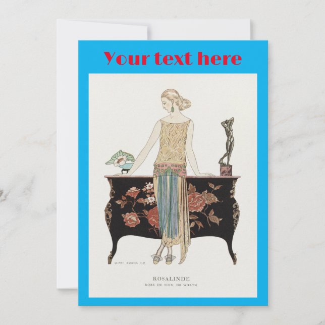 George Barbier Art Deco fashion Invitation (Front)